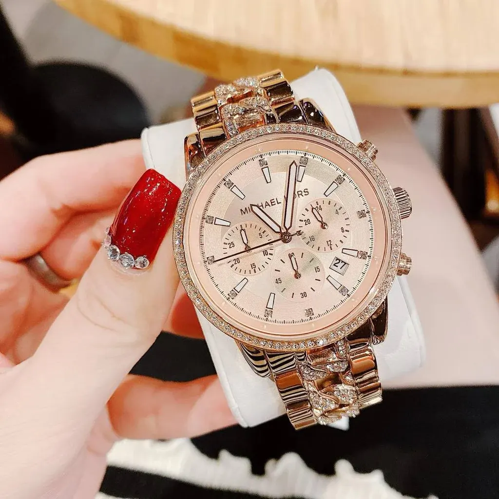 Michael Kors Ritz Chronograph Rose Gold-tone Ladies Watch- MK7223
